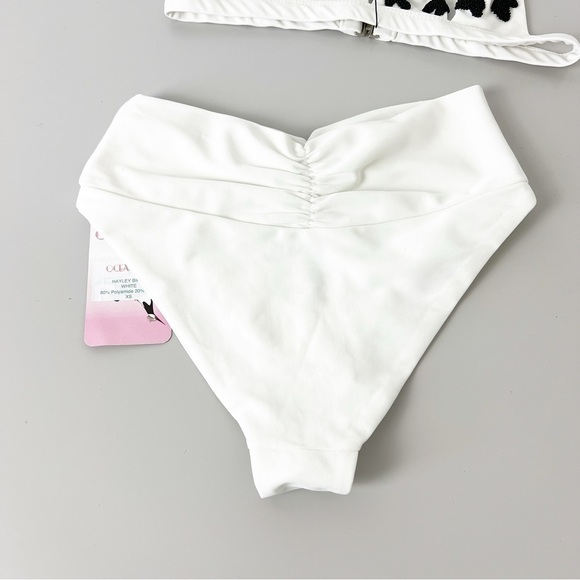 New Oceanus 2pc Bikini Swimsuit White Black Hand Beaded Print size XS - Picture 3 of 10